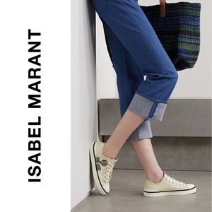 Isabel Marant Cotton Binkooh Sneakers in Cream, Size US 5.5